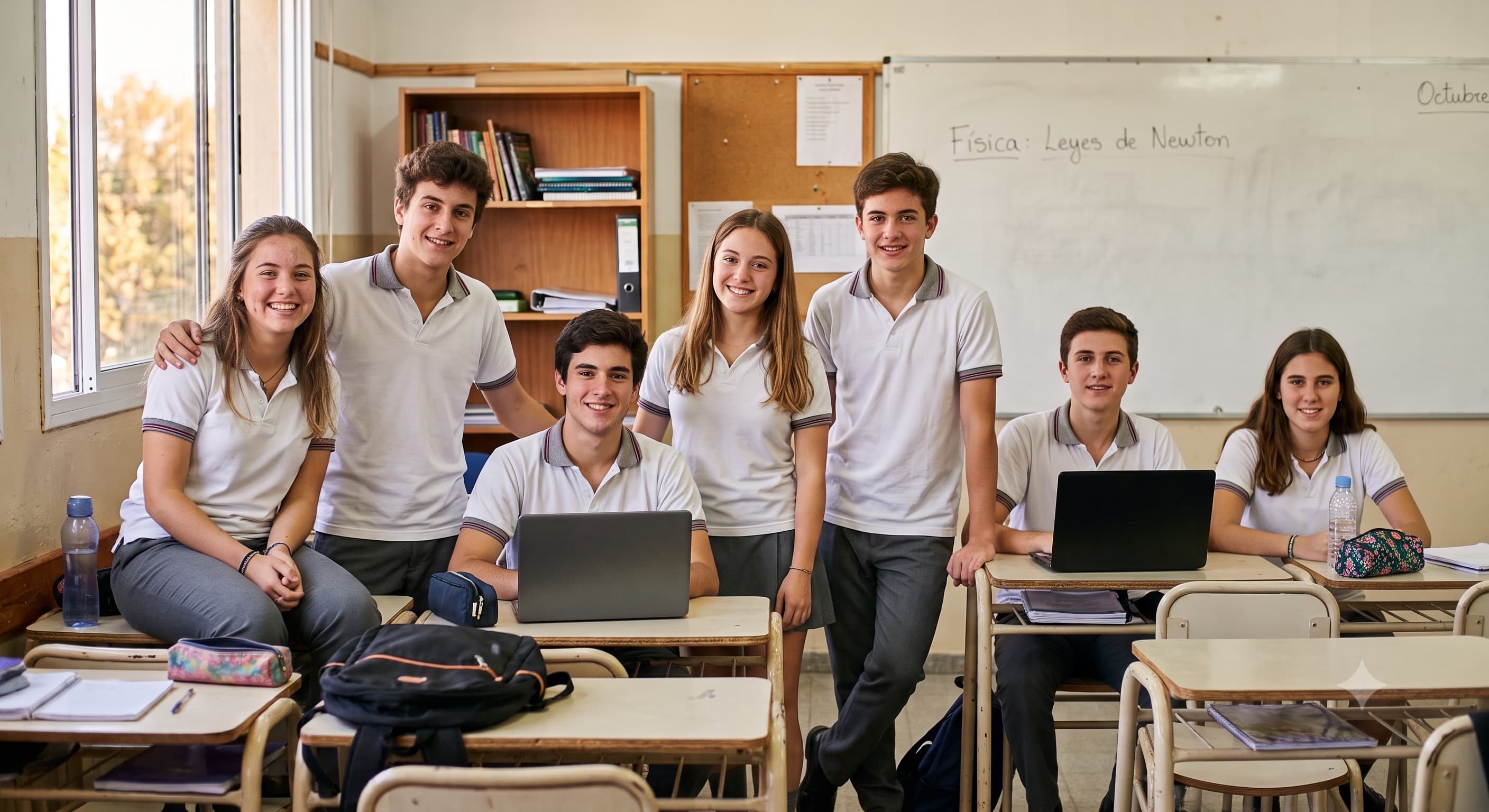Grupo de estudiantes reunidos en un aula